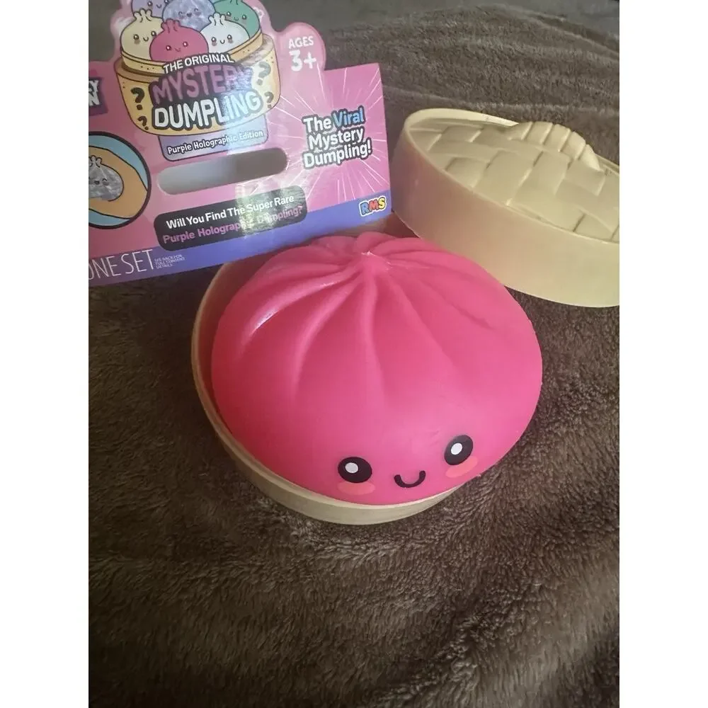 Opened RMS Purple Holographic Viral Mystery Dumpling- Squishy PINK